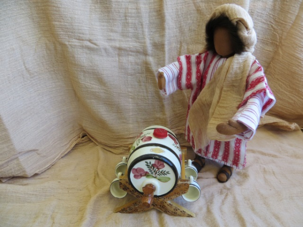 Bierfass mit Gläsern - Miniatur